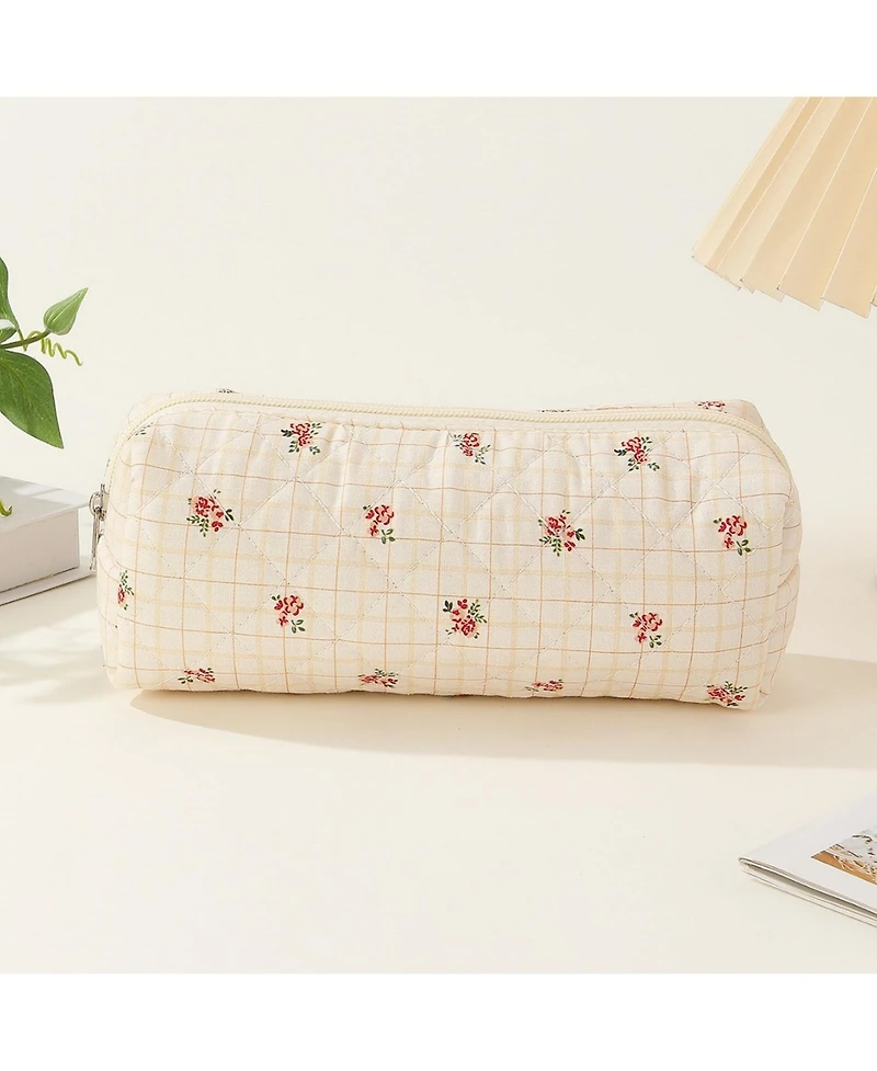 Danrong Pencil Case Pen Bag Pouch Holder Box Organizer Makeup Cute Corduroy Canvas Lightweight Travel School Gift