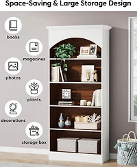 Tribesigns 70.9'' Tall Bookshelf with Storage Shelves, 5-Shelf Bookcase