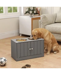 Ruie Elevated Dog Bowls with Storage Cabinet Raised Stand for Large Dogs