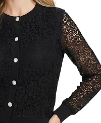 Ny Collection Women's Long-Sleeve Lace Top