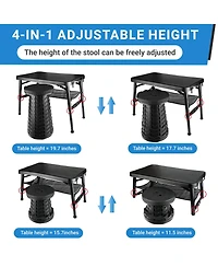 Piscifun Portable Folding Table Stool Set Lightweight Collapsible Camping Picnic Beach Fishing Outdoor Mesh Storage