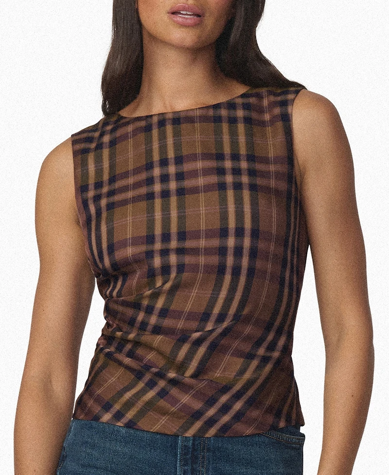 Joe's Jeans Women's The Meg Plaid Sleeveless Top