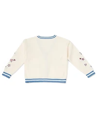 CeCe Girls' 4-16 Varsity Cardigan with Embroidered