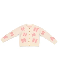 CeCe Girls' 4-16 Crewneck Buttoned Bow Sweater