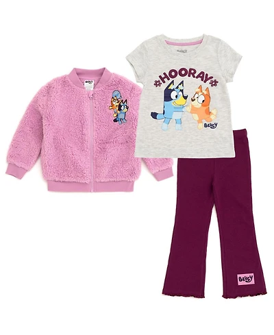 Bluey Toddler Girls Zip-Up Jacket and Pants Set