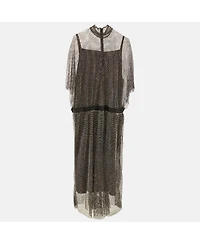 Pre-Owned Dolce & Gabbana Women's Rhinestone Embellished Oversized Maxi Dress