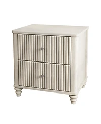 Streamdale Furniture Fluted 3-Drawer Mid-Century Modern Nightstand, 21.65" Wide