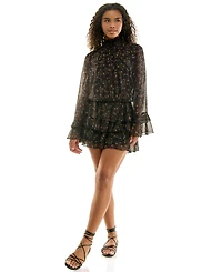 Seni & Cade Juniors' Mock Neck Mini Dress