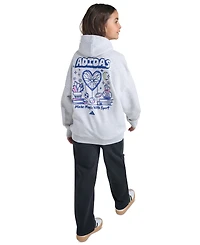 adidas Girls' 7-16 Long-Sleeve Graphic Fleece Hooded Sweatshirt