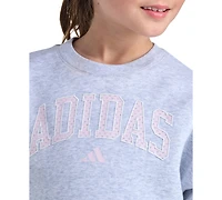 adidas Girls' 2T-6X Long-Sleeve Sweatshirt and Pants, 2-Piece Set