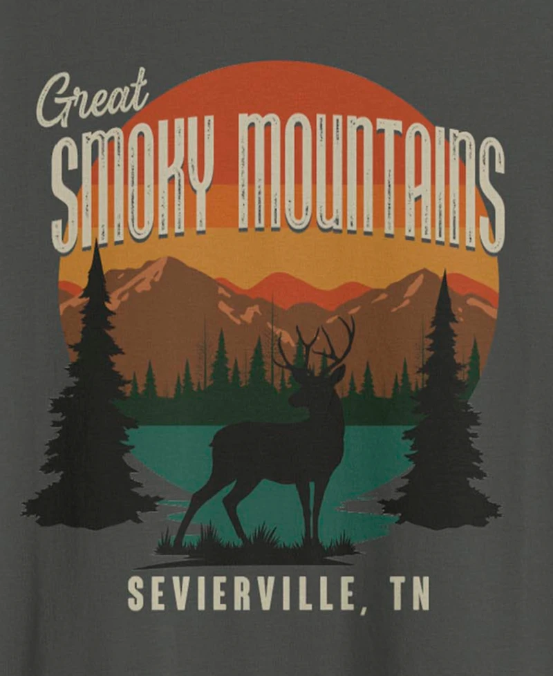 Fifth Sun Men's Generic Smoky Mtn Deer T-Shirt