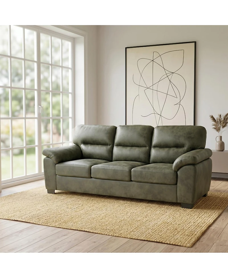 Streamdale Furniture Modern 81" Foil Fabric 3-Seater Sofa with Padded Armrests