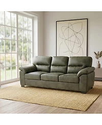 Streamdale Furniture Modern 81" Foil Fabric 3-Seater Sofa with Padded Armrests