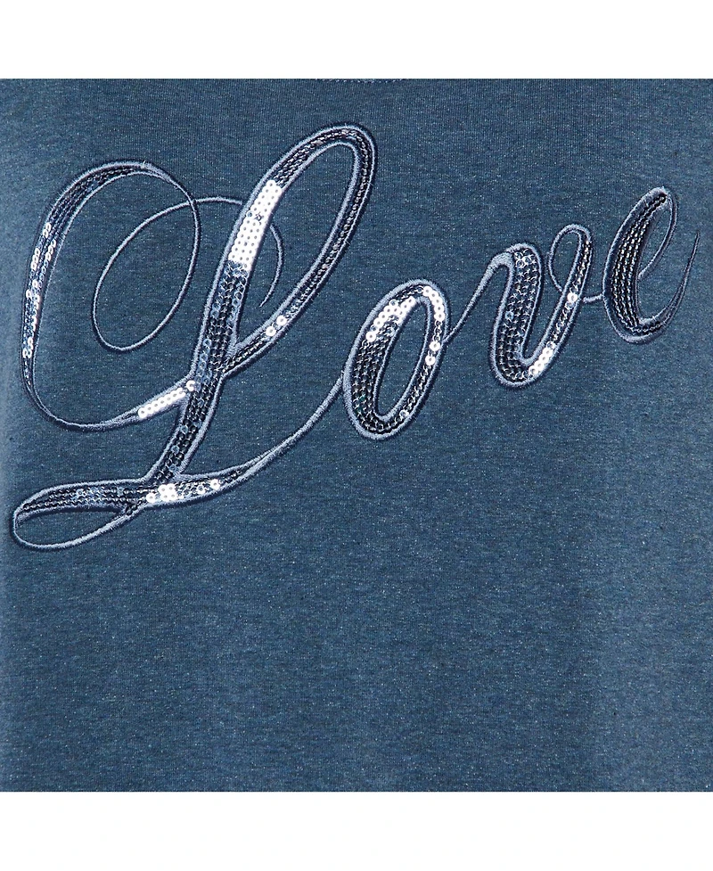 Pre-Owned Love Moschino Women's Cotton Knit Sequin Logo Embroidered Sweater Mini Dress