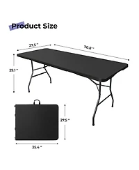 Piscifun Folding Table Portable Heavy Duty Plastic Fold In Half Utility Dining Indoor Outdoor Carrying Handle Camping Picnic Party