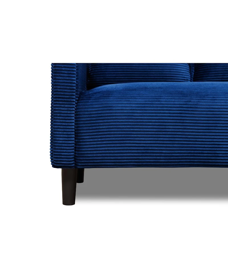 Streamdale Furniture 48" Soft Corduroy Loveseat with Side Storage Pocket and Solid Wood Frame