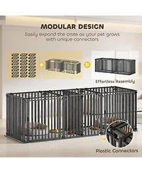 Ruie 83 in Extra Large Heavy Duty Dog Crate with Divider and Mat