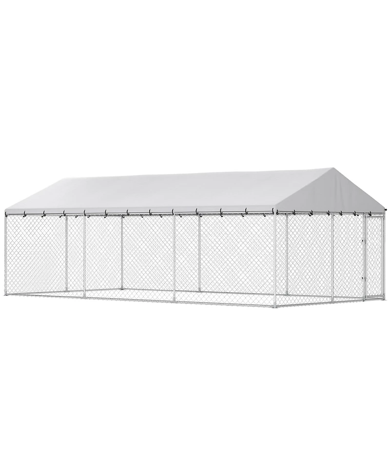 Ruie Heavy Duty Chain Link Outdoor Dog Run with Waterproof Roof