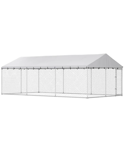 Ruie Heavy Duty Chain Link Outdoor Dog Run with Waterproof Roof