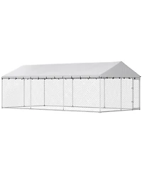 Ruie Heavy Duty Chain Link Outdoor Dog Run with Waterproof Roof