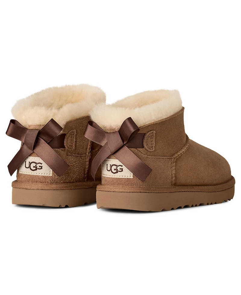 Ugg Kids Ultra Mini Bailey Bow Round Toe Booties
