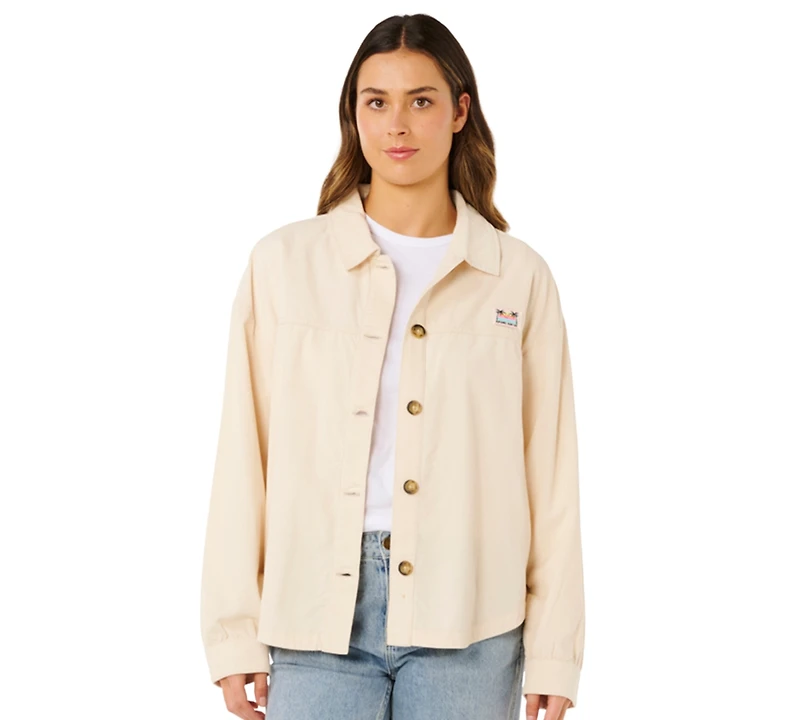 Rip Curl Women's Keepsakes Washed Cord Cotton Button-Front Jacket