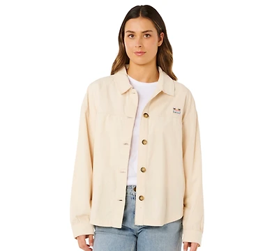 Rip Curl Women's Keepsakes Washed Cord Cotton Button-Front Jacket
