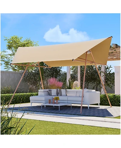 Streamdale Furniture Hexagonal Shade Sail Canopy, 206"x118" Uv Block Sunshade