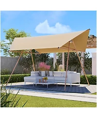 Streamdale Furniture Hexagonal Shade Sail Canopy, 206"x118" Uv Block Sunshade