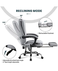 Streamdale Furniture Massage Office Chair with Heat, 6 Vibration Points, and Footrest