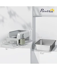Ruie Stainless Steel Cat Litter Box High Sided with Metal Scoop