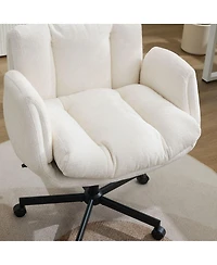 Streamdale Furniture Modern Chenille Swivel Office Chair with Adjustable Armrests
