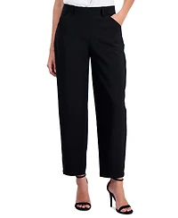Anne Klein Petite Mid-Rise Barrel-Leg Pants