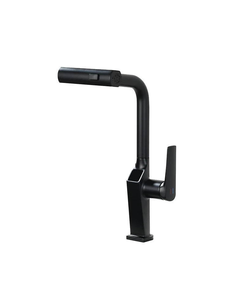 Busdays Touchless Matte Kitchen Faucet with Led Display Motion Sensor 3 Function Pull Out Sprayer 360 Swivel Spout