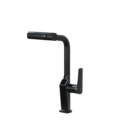 Busdays Touchless Matte Kitchen Faucet with Led Display Motion Sensor 3 Function Pull Out Sprayer 360 Swivel Spout