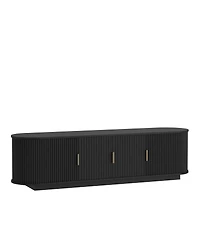 Streamdale Furniture 66.9" Farmhouse Tv Stand for TVs up to 75" with Sliding Doors and Shelves