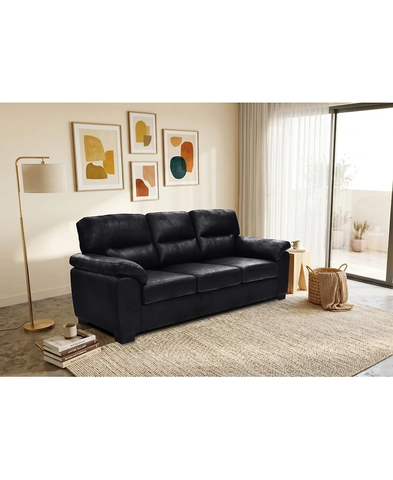 Streamdale Furniture 81" Modern Foil Fabric 3-Seater Sofa with Triangular Legs