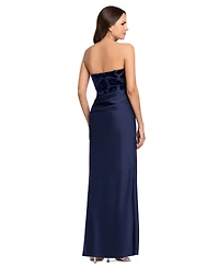 Betsy & Adam Women's Floral Strapless Gown
