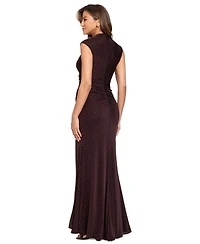Betsy & Adam Women's Mock Neck Gown