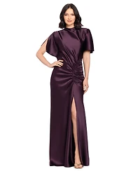 Betsy & Adam Women's Flutter-Sleeve Gown