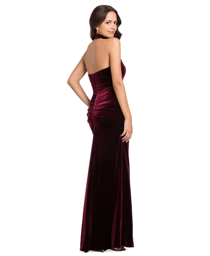 Betsy & Adam Women's Halter Neck Gown