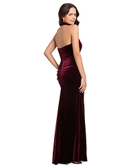 Betsy & Adam Women's Halter Neck Gown
