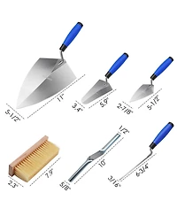 Xdovet Masonry Hand Tools Set Brick Trowel Gauging Pointing Jointer Brush