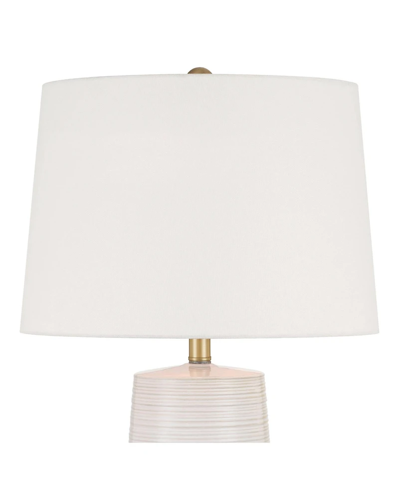 360 Lighting Kerry 28 1/2" High Light Taupe Stripes Ceramic Table Lamp with Dimmer