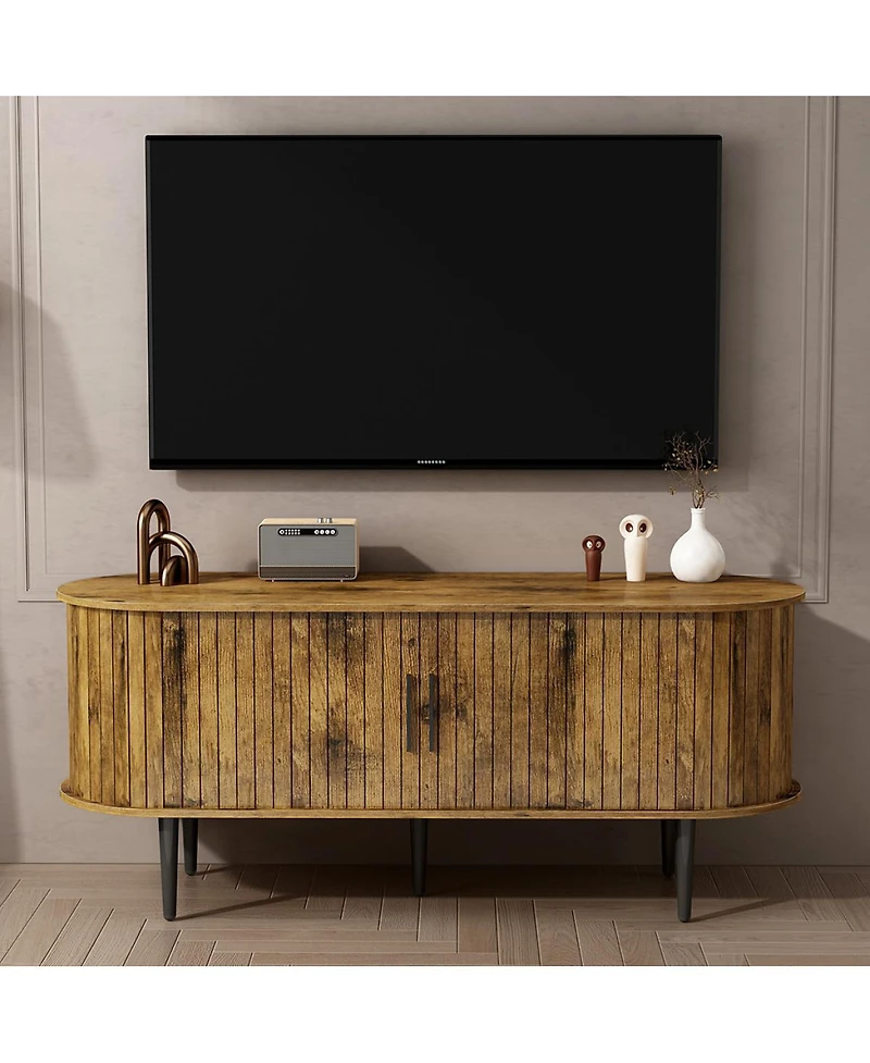 Streamdale Furniture 47" Modern Tv Console with Storage and Sliding Door