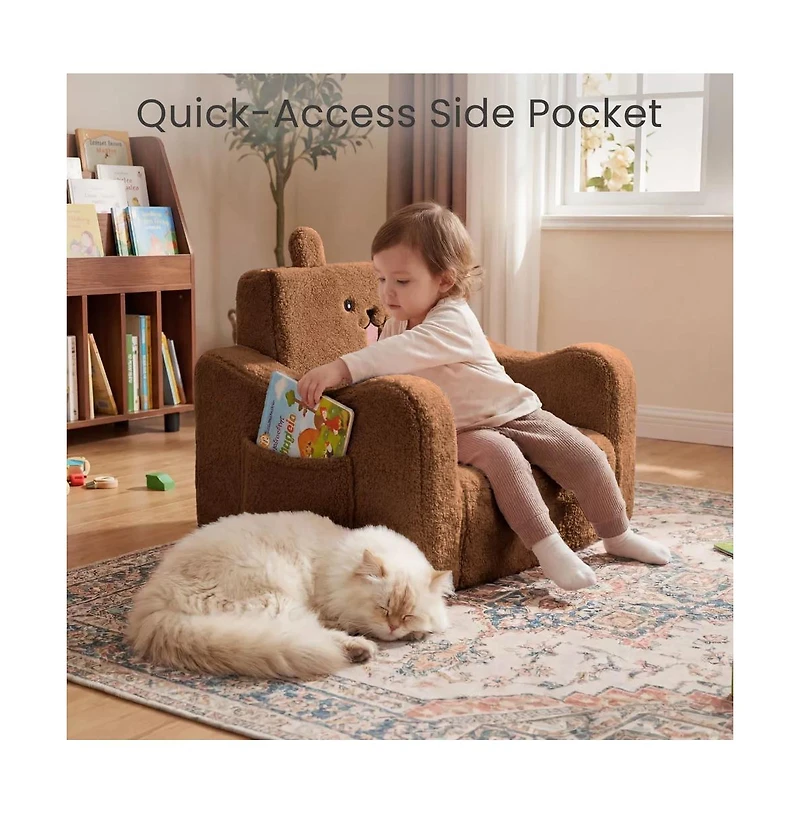Kinder King 2-in-1 Toddler Sofa Chair Converts to Flip-Open Lounger Bed