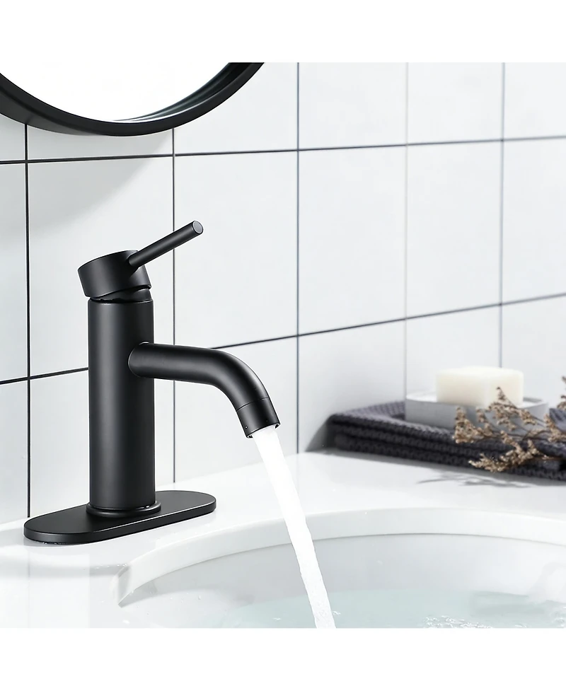 Busdays 6.57 Inch Stainless Steel Waterfall Bathroom Faucet Ada Compliant Single Hole