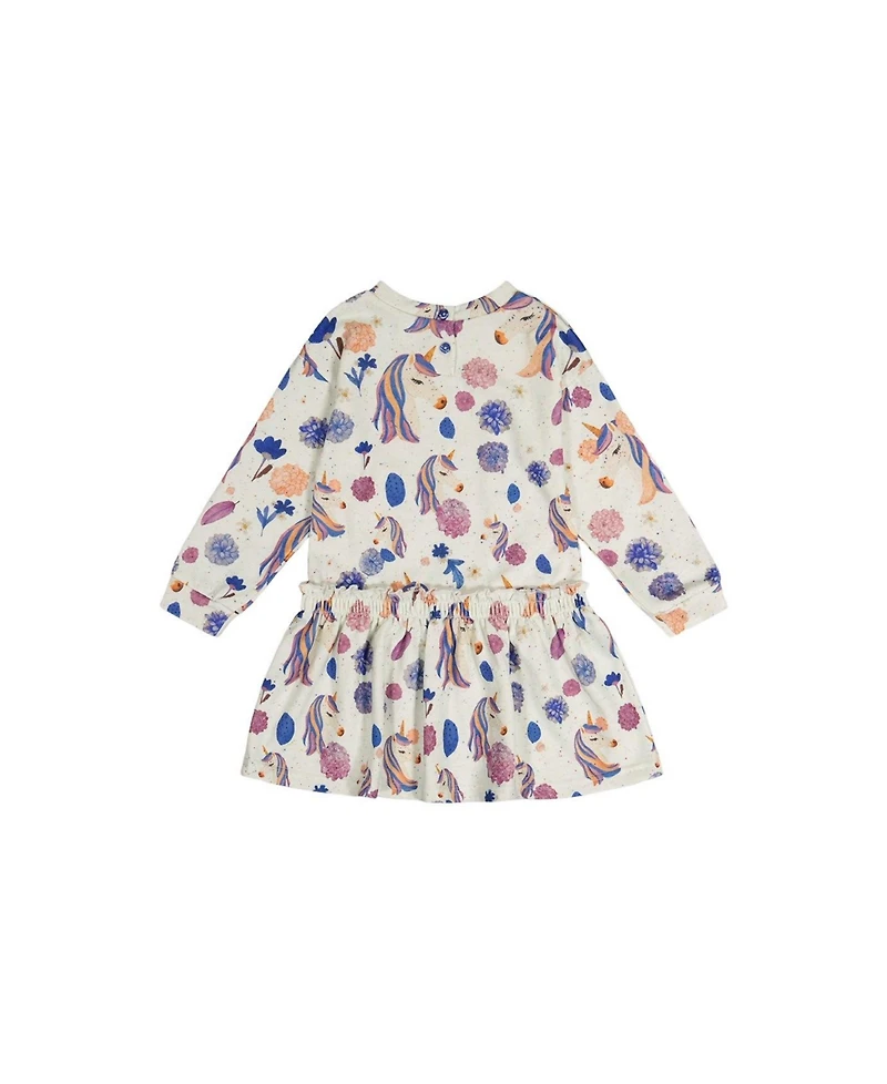 Deux par Toddler Girl (2T-5T) French Terry Dress Unicorn Print