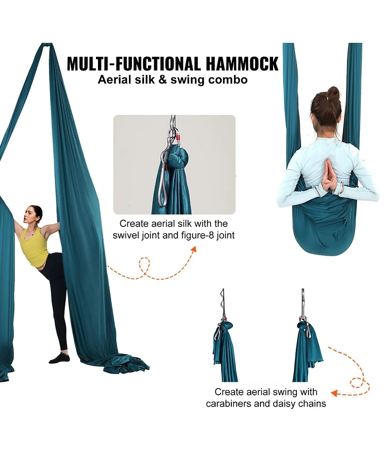 Vevor Aerial Silk Yoga Swing Set Yards Hammock Trapeze Inversion Fly