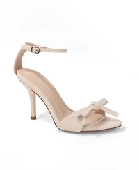 Berness Women's Peach Ankle Strap Stiletto Sandals with Bow Detail